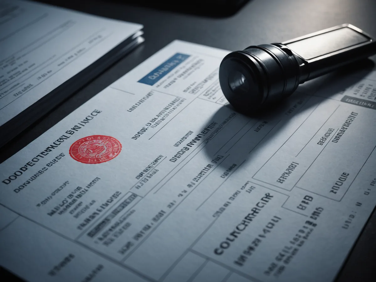 Stack of freight invoices with a red stamp indicating overdue detention fees